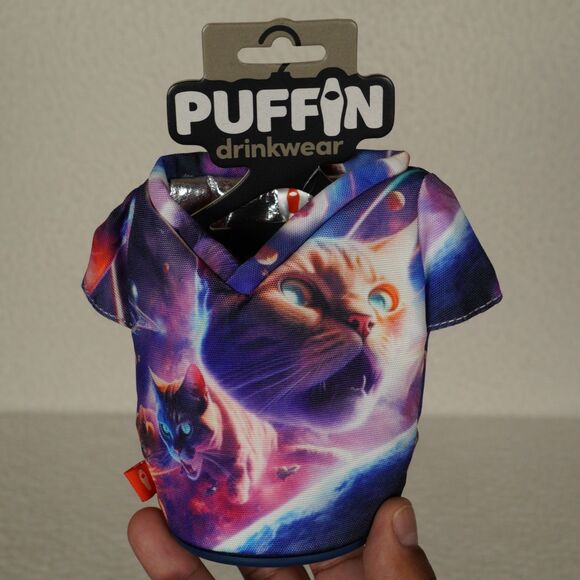Puffin Drinkwear The Tee Can Cooler Sleeve DL1230-921 Space Cats Retired - Picture 7 of 11